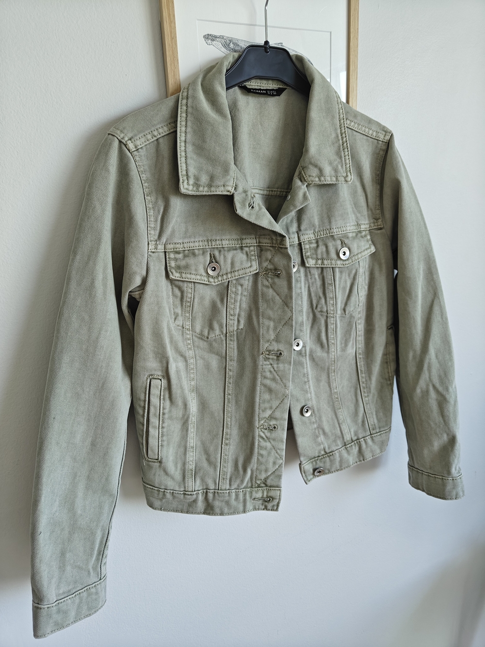 Roman Olive Utility Denim Jacket - Women